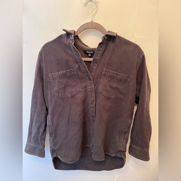 Madewell Dolman Dual Pocket Shirt Grey Small - Picture 1 of 4